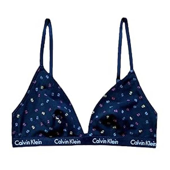 Calvin Klein ID Cotton Triangle Unlined Bra Black Size M New - Picture 2 of 4